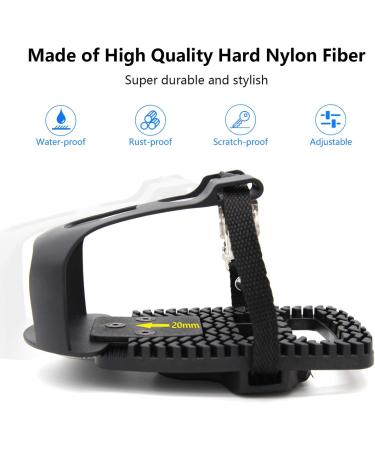 Adjustable Plastic Pedal Adapter with Toe Clips and Straps for Peloton Bike - Buy Online on SooperMarket.com