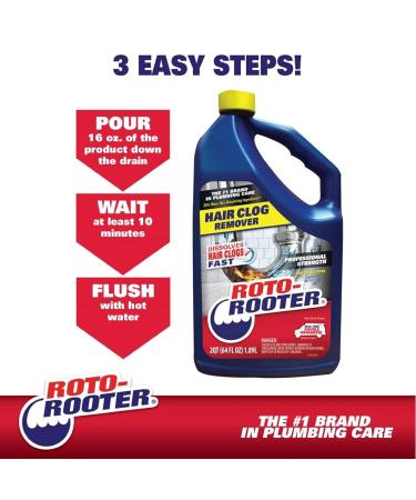 351405 Hair Clog Remover Drain Cleaner - 64 oz | Effective Solution for Clogged Drains | Fast International Shipping - Buy Online on SooperMarket.com