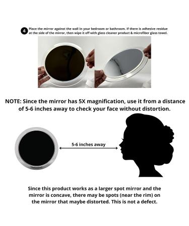 Rucci 5X Magnifying Makeup Mirror with 3 Suction Cups - Perfect for Precise Makeup Application - Buy Online on SooperMarket.com