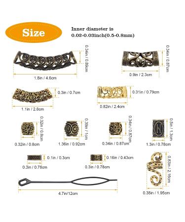 110 PCS Viking Beard Beads AngleKai Gold Hair Accessories | Beard Braiding Kits for Men and Women - Buy Online on SooperMarket.com