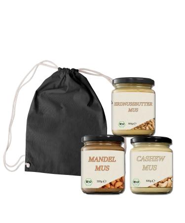 Mynatura Organic Puree Set 3 I Cashew Puree I Almond Puree I Peanut Butter Puree I Nut Puree I Puree I Cooking I Baking I 1500g (Gymbag)