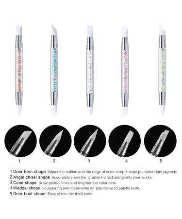 5 Pcs Dual Tipped Silicone Nail Art Sculpture Pens for Home Salon - Buy Online on SooperMarket.com