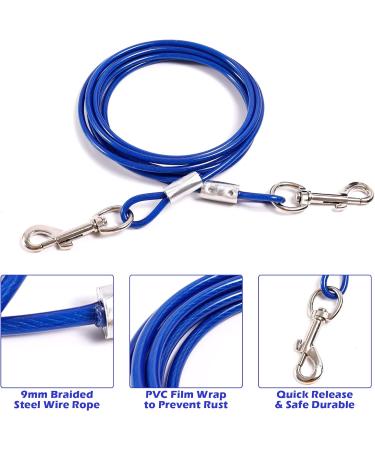 JETOP Heavy Duty Dog Stake & 10 ft Dog Chains Steel Spiral Ground Dog Spike for Outdoor Yard and Camping Dog Camping Accessories for Puppy Pet and Medium Dogs (176 lbs of pull) (Blue) - Buy Online on SooperMarket.com