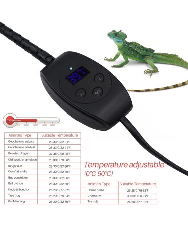 Reptile Heat Pad 6W Under Tank Terrarium Warmer Heating Mat and Digital Thermostat Controller for Turtles Lizards Frogs and Other Small Animals Multi Sizes - Buy Online on SooperMarket.com