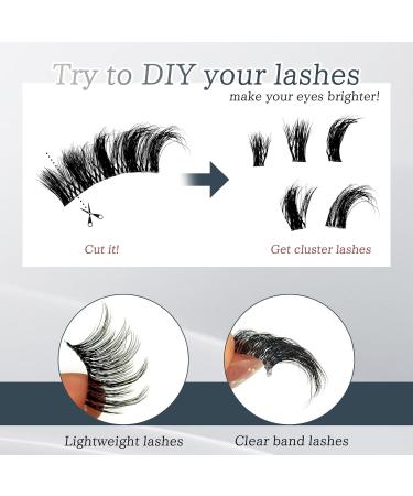 Shop Half Lashes: 14 Pairs Natural Cat Eye False Eyelashes - Handmade Soft Faux Mink & Clear Band - Buy Online on SooperMarket.com