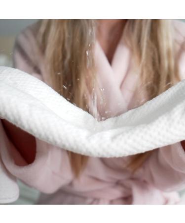 Leporem Extra Large Microfiber Hair Towel - Super Absorbent & Fast Drying - Dual Elastic Straps - Ideal for Thick Long & Curly Hair - White - Buy Online on SooperMarket.com