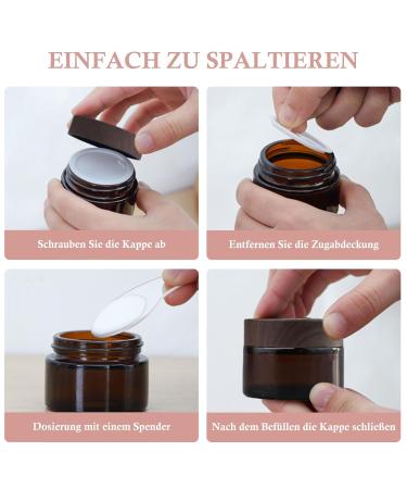 Tokincen 12-Pack Amber Glass Cream Cans - 15ml & 20ml Refillable Containers with Lids | Brown Glass Storage - Buy Online on SooperMarket.com