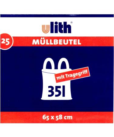 Ulith 35 Litre Garbage Bags with Handle - Tear Resistant Liquid Tight & Recyclable - Pack of 10 for International Shipping - Buy Online on SooperMarket.com