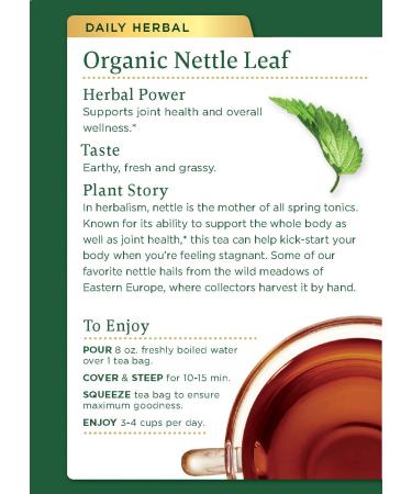 Organic Nettle Leaf Herbal Tea - Caffeine-Free, 16 Wrapped Bags | Traditional Medicinals - Buy Online on SooperMarket.com