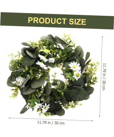 LIFKICH Wreath Planta Artificial Faux Greenery Artificial Eucalyptus Garland Holiday Window Hanging Eucalyptus Leaves Garland Faux Plants Fall Garland or Artificial Grass Daisy White White 30X30CM - Buy Online on SooperMarket.com