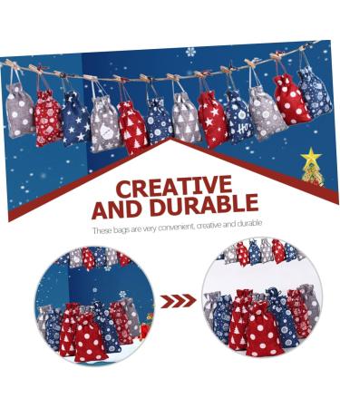 CIYODO 1 Set Christmas Advent Calendar Bags Drawstring Bag Candy Drawstring Bag Calendars Wood - Buy Online on SooperMarket.com