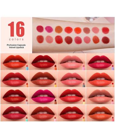 Velvet Matte Lipstick Set - 16 Long-Lasting Waterproof Mini Lipsticks - Buy Online on SooperMarket.com