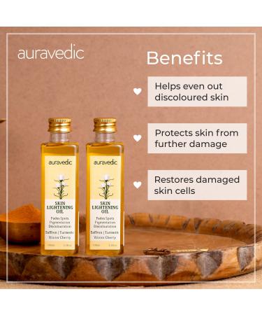 Auravedic Skin Lightening Oil - 100ml (Pack of 2) | Best International Shipping & Natural Glow - Buy Online on SooperMarket.com