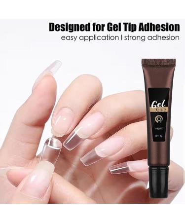 Gel Nail Tip Glue Gel Glue Nail Glue Base Gel Strong Glue Long-Lasting Soft Gel Glue Nail Tips Gel Extension Glue Gel Glue for Rhinestone Nails round mouth - Buy Online on SooperMarket.com