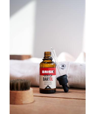 Brisk 2in1 Beard Oil for Men | Organic Tea Tree Oil | 50ml - Softens Beard & Nourishes Skin | Non-Greasy Facial Care & Shaving Solution - Buy Online on SooperMarket.com