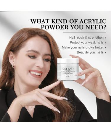 Saviland Clear Acrylic Powder 5.29OZ - Professional Salon-quality Polymer for Nail Extension, French Manicure & Nail Carving - Buy Online on SooperMarket.com