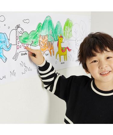 Kids Coloring Paper Roll - Toddler Drawing Paper Roll for Clean Sticky Wall Painting - 120 * 11.8 Inch Animal Design Stickers Set - Buy Online on SooperMarket.com
