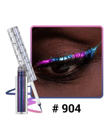 CHARMACY Chameleon Glitter Liquid Eyeliner - Purple Gold Indigo 904 | Highly Pigmented, Waterproof, Long-Lasting - Buy Online on SooperMarket.com