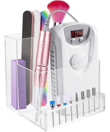 Folpus 3 Rows 10 Holes Nail Drill Bits Holder Transparent Desk Organizer for Salon Nail Drill Bit - Buy Online on SooperMarket.com