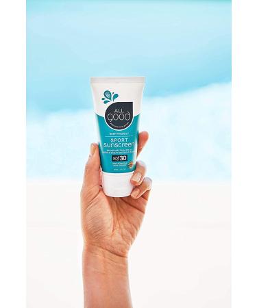 All Good Sport Sunscreen Lotion SPF 30+ | UVAUVB, Water Resistant, Coral Reef Friendly, Zinc & Natural Ingredients (3 oz) - Buy Online on SooperMarket.com