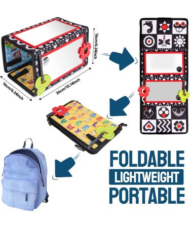 Venditer Baby Mirror Toys | Educational Foldable Prone Toys for Newborns 0-9 Months | High Contrast Black & White Children's Toy - Buy Online on SooperMarket.com