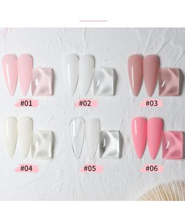 HERBENJOY Builder Gels 5 In 1 Nail Extension Gel 15ml Pink Strengthening Gel Base Gel Color Gel Nail Polish Foundation Gel Rhinestones Glue Gel For Nail Art (02 White) - Buy Online on SooperMarket.com