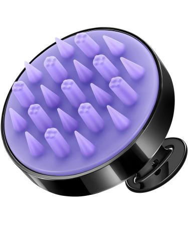 HEETA Hair Scalp Massager Brush, Updated Hair Shampoo Brush, Wet & Dry Scalp Exfoliator with Soft Silicone Bristles, Head Massager Washing Hair Care Tool for Women Men Kid for All Hair Types (Black)