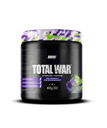 REDCON1 Total War Pre Workout Powder Sour Gummy Bear - Beta Alanine + Citrulline Malate Vegan & Keto Friendly Preworkout for Men & Women with 250mg of Caffeine - Fast Acting HMB (30 Servings)