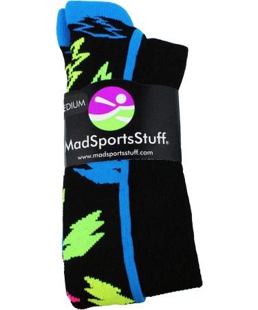 Crazy Lightning Bolt Socks - Multi-neon/Black (Small) - Buy Online on SooperMarket.com