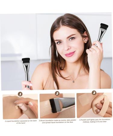 Flat Foundation Brush 5PCS Liquid Foundation Brush Streak-Free Flat Makeup Brush Ultra Thin Concealer Brush for Liquid Cream Foundation Powder Buffing - Buy Online on SooperMarket.com