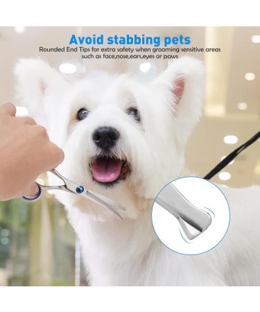 Premium Curved Dog Scissors - Stainless Steel Grooming Scissors for Dogs & Cats | Safety Round Pointed Design - Buy Online on SooperMarket.com