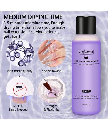 Lofuanna 2Pcs 75ml Acrylic Nail Liquid for Acrylic Powder - Professional MMA Free Non-Yellowing Formula for Nail Extension System - Buy Online on SooperMarket.com