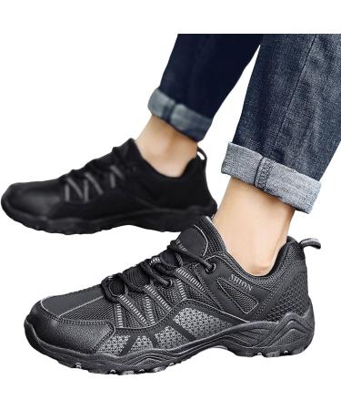 Men's Waterproof Outdoor Fitness Shoes - Non-Slip Elegant Gym Sneakers for Running & Walking - Black 46 EU - Buy Online on SooperMarket.com
