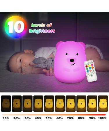 Buy Children's Night Light - 9 Colors & 3 Modes Silicone Touch & Remote Control USB Charging - Perfect Baby Lamp for Kids' Room - Buy Online on SooperMarket.com