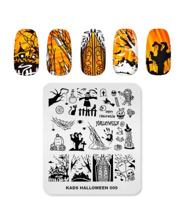 Rolabling Nail Stamping Plate Christmas Halloween Nail Art Plates Image Transfer Template Manicure Stencils Printing DIY Tool (Halloween 009)