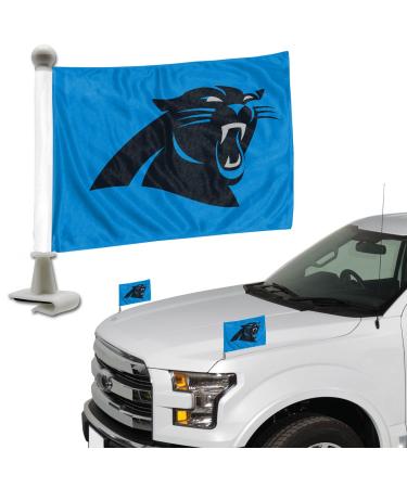 FANMATS 61860 Carolina Panthers Ambassador Car Flags - 2 Pack Mini Auto Flags, 4in X 6in, Perfect for Hood or Trunk
