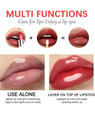 SBHEANGBA Moisturizing Lip Oil No-Sticky Lip Gloss Tinted Lip Balm Lip Care Long Lasting Clear Liquid Lipsticks Plump Lip Glow Oil For Dry Lip's Moisturizing Hydrating And Nourishing 06# Transparent - Buy Online on SooperMarket.com