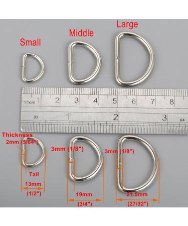 CrocSee 1 inch Metal D Ring Pack of 100 - Non Welded Nickel Plated - Large Size - Buy Online on SooperMarket.com