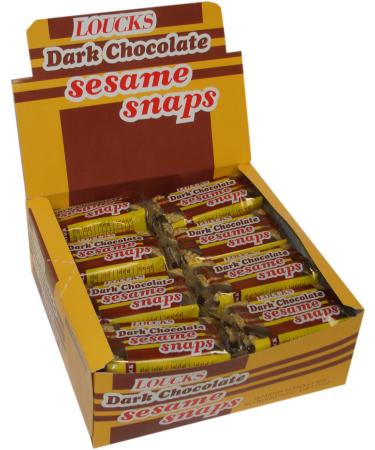 Loucks Dark Chocolate Sesame Snaps, 1.4-Ounce Snaps (Pack of 24)