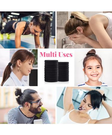 Hanyousheng Elastic Hair Bands 50 Pcs - Soft Seamless Hair Ties for Women Men Girls Kids (Black) - Buy Online on SooperMarket.com