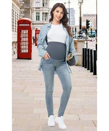 PACBREEZE Women's Maternity Jeans XL - Light Blue High Waist Denim Skinny Pants - Buy Online on SooperMarket.com