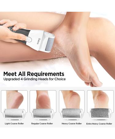 Electric Rechargeable Callus Remover with Led Screen - 2 Speeds & 4 Roller Heads for Cracked Heels - Large Capacity Foot File for Calluses and Hard Skin - Buy Online on SooperMarket.com