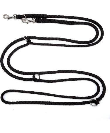 Lightweight & Robust Dog Linen Leash for Small Dogs up to 15kg - 2.80m 4-Speed Adjustable Black | Ideal for International Shipping - Buy Online on SooperMarket.com