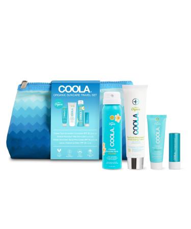 COOLA Organic Sunscreen and Lip Balm SPF 30 Sun Protection Kit, Dermatologist Tested and TSA Approved, Vegan and Gluten Free, 4 Items Total