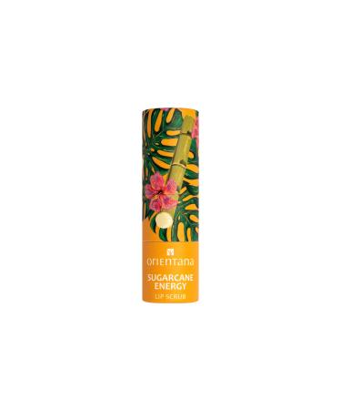 Orientana Natural Lip Scrub Stick Sugarcane Energy | Vegan Organic Soft Lip Exfoliator Moisturiser Smoother | Eco Friendly Lip Treatment | Hydrating Regenerating Moisturising - 4.2g ENERGY SCRUB