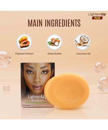 LightenUp Papaya Soap 13.5 fl oz - Natural Exfoliating Soap with Papaya Extract, Coconut Oil, and Shea Butter - Brightening Bath Soap for All Skin Types - Buy Online on SooperMarket.com