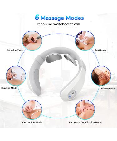 Intelligent Heat Neck Massager for Pain Relief | 6 Modes, 15 Levels | Cordless Deep Tissue Trigger Point Massager | Ideal for Office, Home, Travel | Great Gift for Women, Men, Mom, Dad - Buy Online on SooperMarket.com