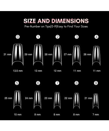 Makartt Half Cover French Nail Tips - 500 Clear Acrylic Fake Nails for Women - Medium Press On Nails - Soak Off False Nails - 10 Sizes for Nail Salons and DIY Nail Art - Buy Online on SooperMarket.com
