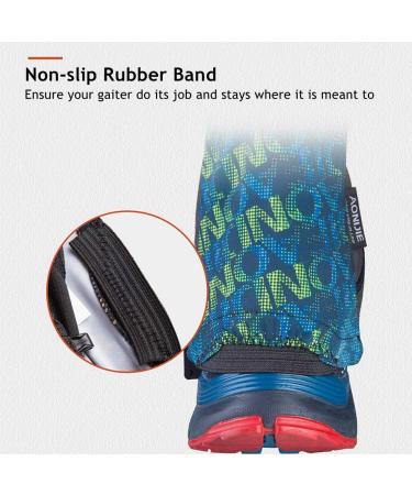 AONIJIE Low Trail Gaiters: Reflective Ankle Gators for Triathlon, Marathon, Hiking - Black/Green - Buy Online on SooperMarket.com