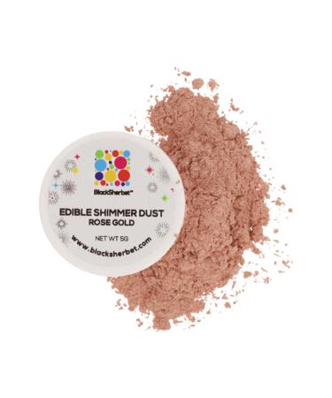 Blacksherbet Rose Gold Luster Dust Edible | 5 grams Luster Dust for Cake Decorating, Desserts, Cupcakes | Edible Shimmer for Food Grade Coloring | Edible Glitter Kosher Certified | Luster Dust Edible